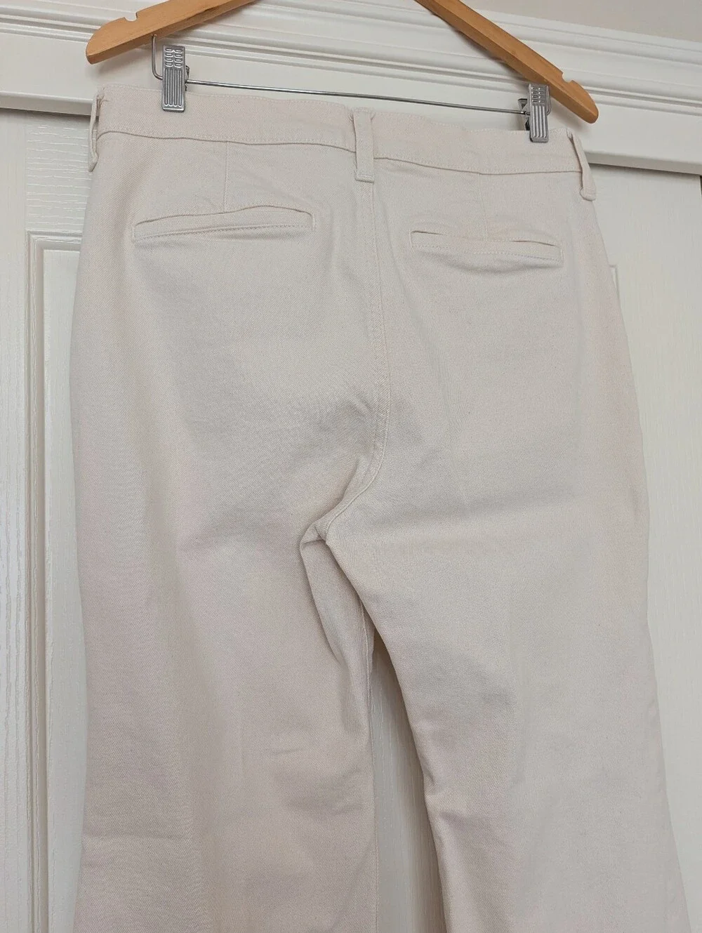 J. CREW Vintage Flare Jean Ecru Wash Ivory Full Length High Rise Sailor Size 30